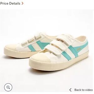 Gola coaster strap Velcro new in box NWT sneakers slides shoes blue teal white